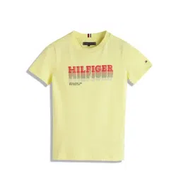 Tommy Hilfiger Boys Yellow Printed Regular Fit T-Shirt-picture-35
