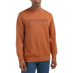 Tommy Hilfiger Brown Cotton Embroidered Men Regular Fit Sweatshirt-picture-39