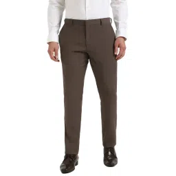 TOMMY HILFIGER Brown Polyester Regular Fit Solid Trousers-picture-19