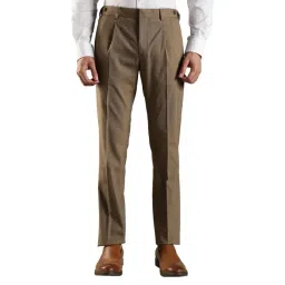 Tommy Hilfiger Brown Regular Fit Self Pattern Trousers-picture-10