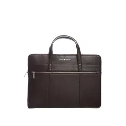 Tommy Hilfiger Brown Ronin Large Leather Laptop Bag-picture-16