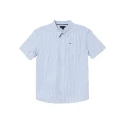 TOMMY HILFIGER Copenhagen Blue & Optic White Striped Regular Fit Shirt-picture-28