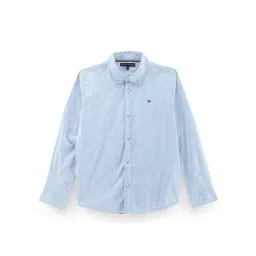 Tommy Hilfiger Copenhagen Blue & White Striped Regular Fit Shirt-picture-14