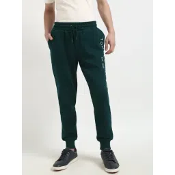Tommy Hilfiger Cypress Green Cotton Regular Fit Logo Printed Joggers-picture-38