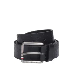 TOMMY HILFIGER Decorah Black Leather Textured Waist Belt For Men-picture-32