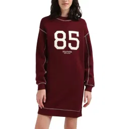 TOMMY HILFIGER Deep Rouge Cotton Printed Dress-image-25