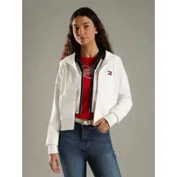 TOMMY HILFIGER Ecru Regular Fit Cotton Hoodie-picture-17