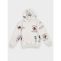 Tommy Hilfiger europe Boys Brand Logo Printed Hooded Pullover Sweatshirt-picture-36