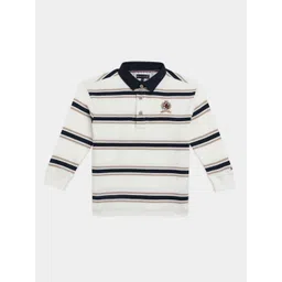 Tommy Hilfiger Europe Boys Striped Polo Collar Regular Fit Cotton T-shirt-picture-18