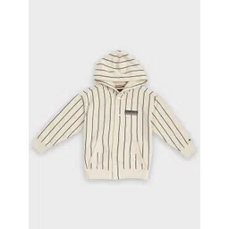 Tommy Hilfiger Europe Boys Striped Relaxed Fit Cotton Hooded Bomber Jacket-picture-29