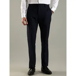 Tommy Hilfiger Europe Men Checked Regular Fit Mid-Rise Formal Trousers-picture-27