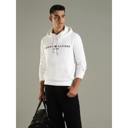 Tommy Hilfiger Europe Men Embroidered Logo Regular Fit Hooded Cotton Pullover image 1