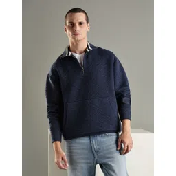 Tommy Hilfiger Europe Men Self Design High Neck Front-Open Sweatshirt-picture-13