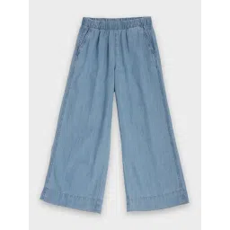 TOMMY HILFIGER Girls Blue Regular Fit Cotton Trousers-picture-36