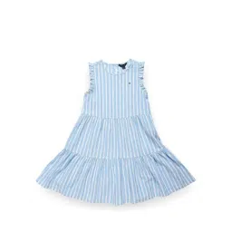 Tommy Hilfiger Girls Blue Solid Regular Fit Casual Dress-picture-33