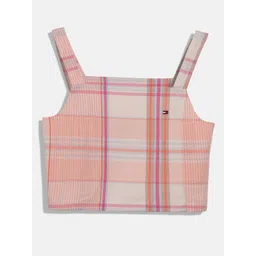 Tommy Hilfiger Girls Checked Sleeveless Pure Cotton Top-picture-41