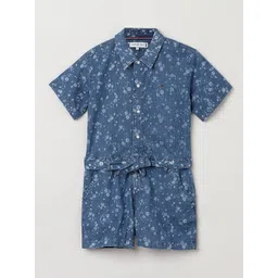 Tommy Hilfiger Girls Printed Shirt Collar Basic Jumpsuit-picture-58