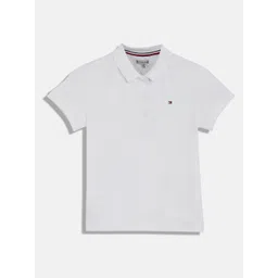 Tommy Hilfiger Girls Solid Polo Collar Cotton T-shirt-picture-45