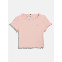 Tommy Hilfiger Girls Solid Round Neck Cotton T-shirt-picture-17
