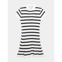 Tommy Hilfiger Girls Striped Cotton Polo Collar T-shirt Dress-picture-16