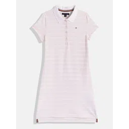Tommy Hilfiger Girls Striped Polo Collar Knitted A-Line Style T-shirt Dress-picture-19