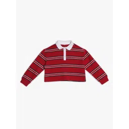 Tommy Hilfiger Girls Striped Polo Collar Relaxed Fit Pure Cotton T-Shirt-picture-21