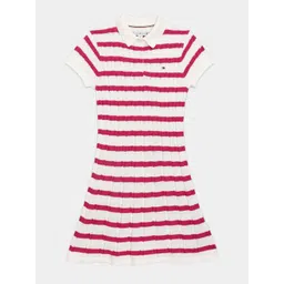 Tommy Hilfiger Girls Striped Polo Collar T-shirt Dress-picture-15