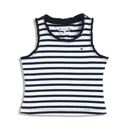 Tommy Hilfiger Girls Striped Ribbed Lace Slim Fit T-shirt-picture-28