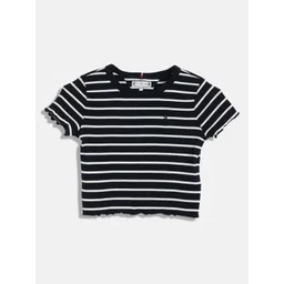 Tommy Hilfiger Girls Striped Slim Fit Cotton T-shirt-picture-25