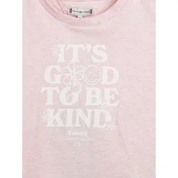 Tommy Hilfiger Girls Typography Printed Round Neck Cotton Relaxed Fit T-shirt-picture-23