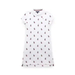 Tommy Hilfiger Girls White Solid Archive Fit Casual Dress-picture-37