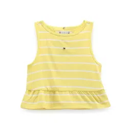 Tommy Hilfiger Girls Yellow Solid Fitted T-Shirt-picture-15