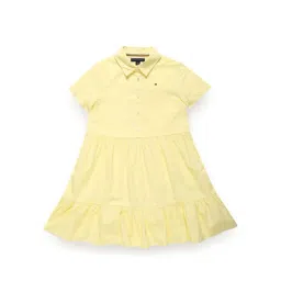 Tommy Hilfiger Girls Yellow Solid Regular Fit Casual Dress-picture-35