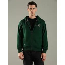Tommy Hilfiger Green Cotton Regular Fit Logo Printed Hoodie-picture-35