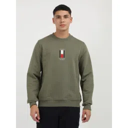 Tommy Hilfiger Green Cotton Regular Fit Logo Printed Sweatshirts-picture-38