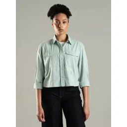 Tommy Hilfiger Green Cotton Relaxed Fit Striped Shirt-picture-17