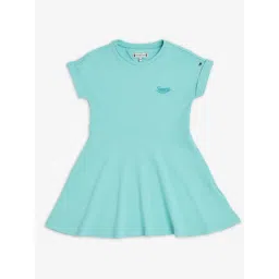 TOMMY HILFIGER Green Girls Cotton Round Neck A-Line Dress-picture-27