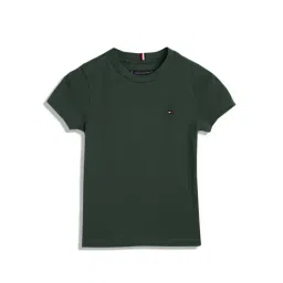 Tommy Hilfiger Green Solid Cotton Boys T-Shirt-image-42