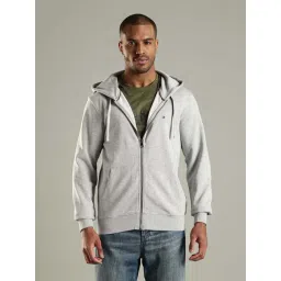 Tommy Hilfiger Grey Cotton Regular Fit Hooded Jacket-picture-34