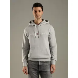 Tommy Hilfiger Grey Cotton Regular Fit Logo Printed Hoodie-picture-40
