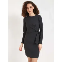 Tommy Hilfiger Grey Heather Cotton A-Line Fit Dress-picture-41