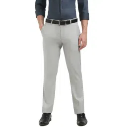 TOMMY HILFIGER Grey Polyester Regular Fit Solid Trousers-picture-47