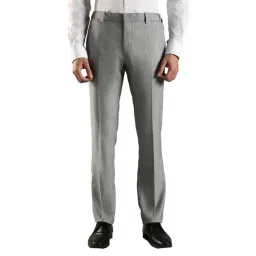 Tommy Hilfiger Grey Regular Fit Self Pattern Trousers-picture-14