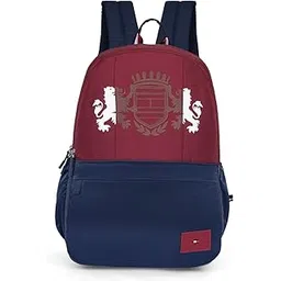 tommy hilfiger Holden School Backpack For Kids - Burgundy+Navy | 28L Capacity | Boys & Girls Casual Bag | Zipper Closure | Padded & Adjustable Strap | Rain Cover | Water Resistant-picture-12