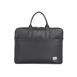 TOMMY HILFIGER Kennington Black Leather Laptop Messenger Bag-picture-19