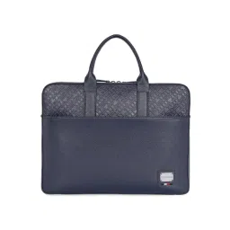 TOMMY HILFIGER Kennington Navy Blue Leather Laptop Messenger Bag-picture-43