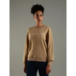 Tommy Hilfiger Khaki Cotton Regular Fit Logo Printed Sweatshirt-picture-20