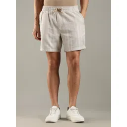 Tommy Hilfiger Khaki Cotton Regular Fit Striped Shorts-picture-24