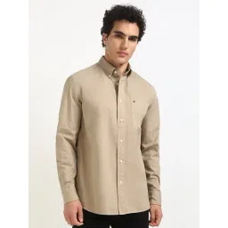 TOMMY HILFIGER Khaki Cotton Relaxed fit Solid Shirt-picture-30