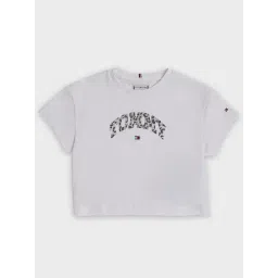 Tommy Hilfiger Kids Black Cotton Relaxed Fit Logo Printed T-Shirt-picture-32